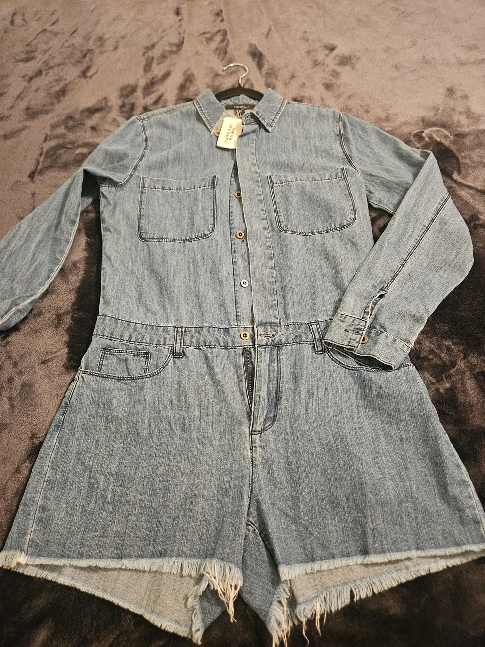 Forever 21 Light Blue Denim Jumpsuit